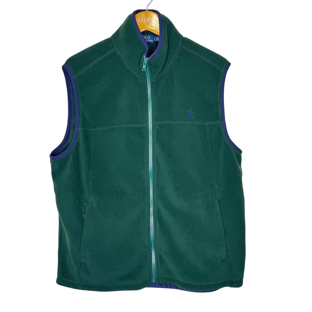 Polo Ralph‎ Lauren Fleece Vest Mens Large Green